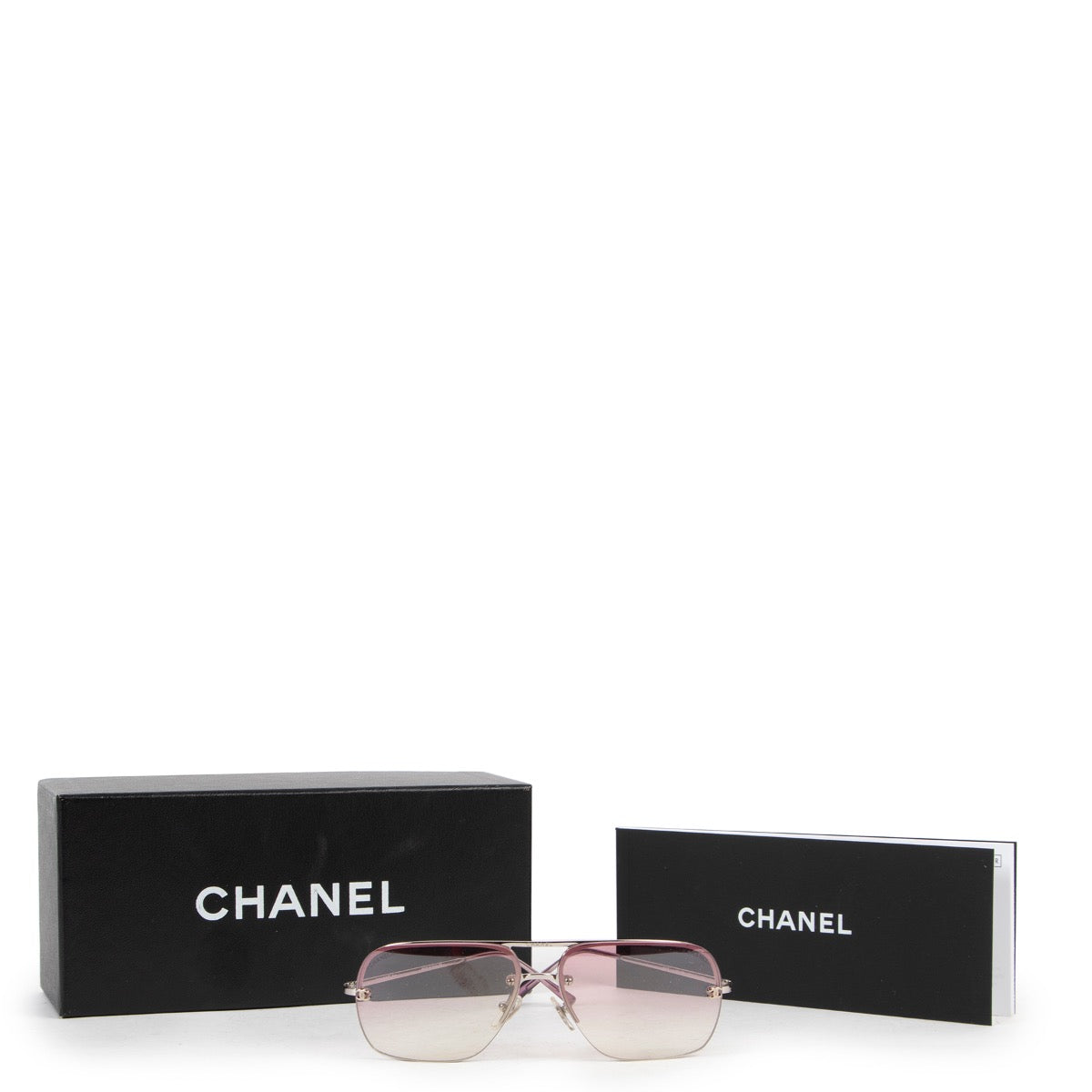 Shop safe online 100% authentic second hand Chanel Pink Rimless Sunglasses in very good condition at the right price at labellov in Antwerp.