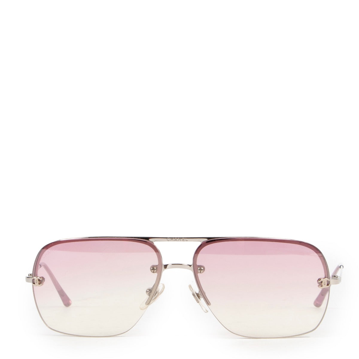Shop safe online 100% authentic second hand Chanel Pink Rimless Sunglasses in very good condition at the right price at labellov in Antwerp.