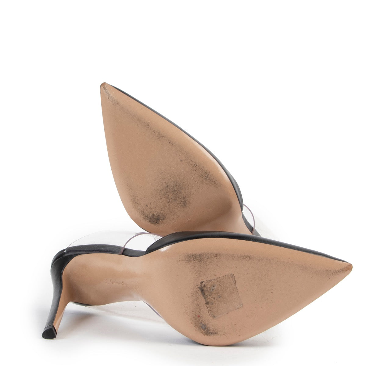 Shop safe online at Labellov these 100% authentic second hand Gianvito Rossi Black Perspex Heels - size 37