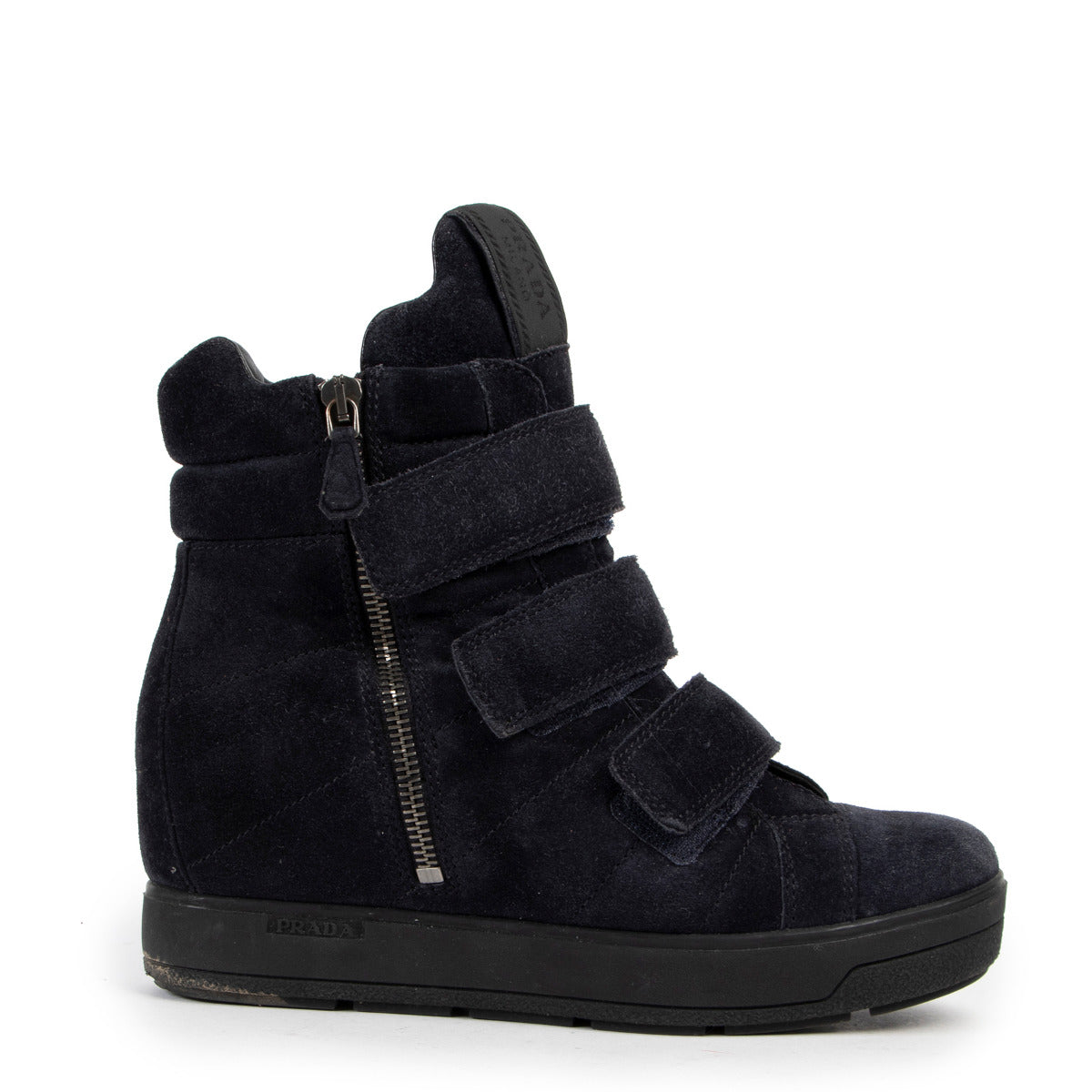 Prada Blue Suede Wedge Sneakers - size 36