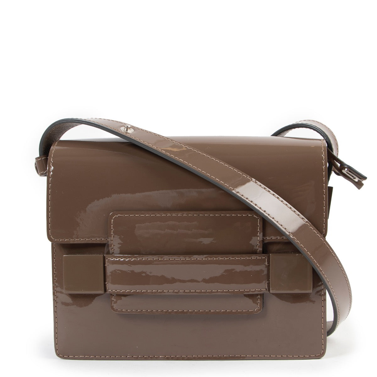 Shop safe online Delvaux taupe cross body bag, Delvaux taupe shoulder bag, Delvaux bag in very good condition,