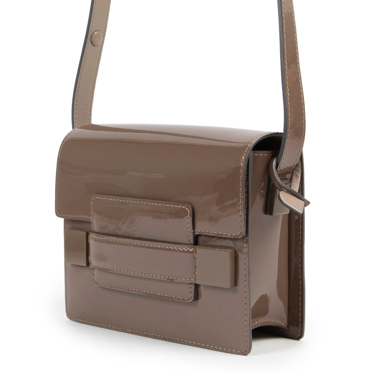 Shop safe online Delvaux taupe cross body bag, Delvaux taupe shoulder bag, Delvaux bag in very good condition,