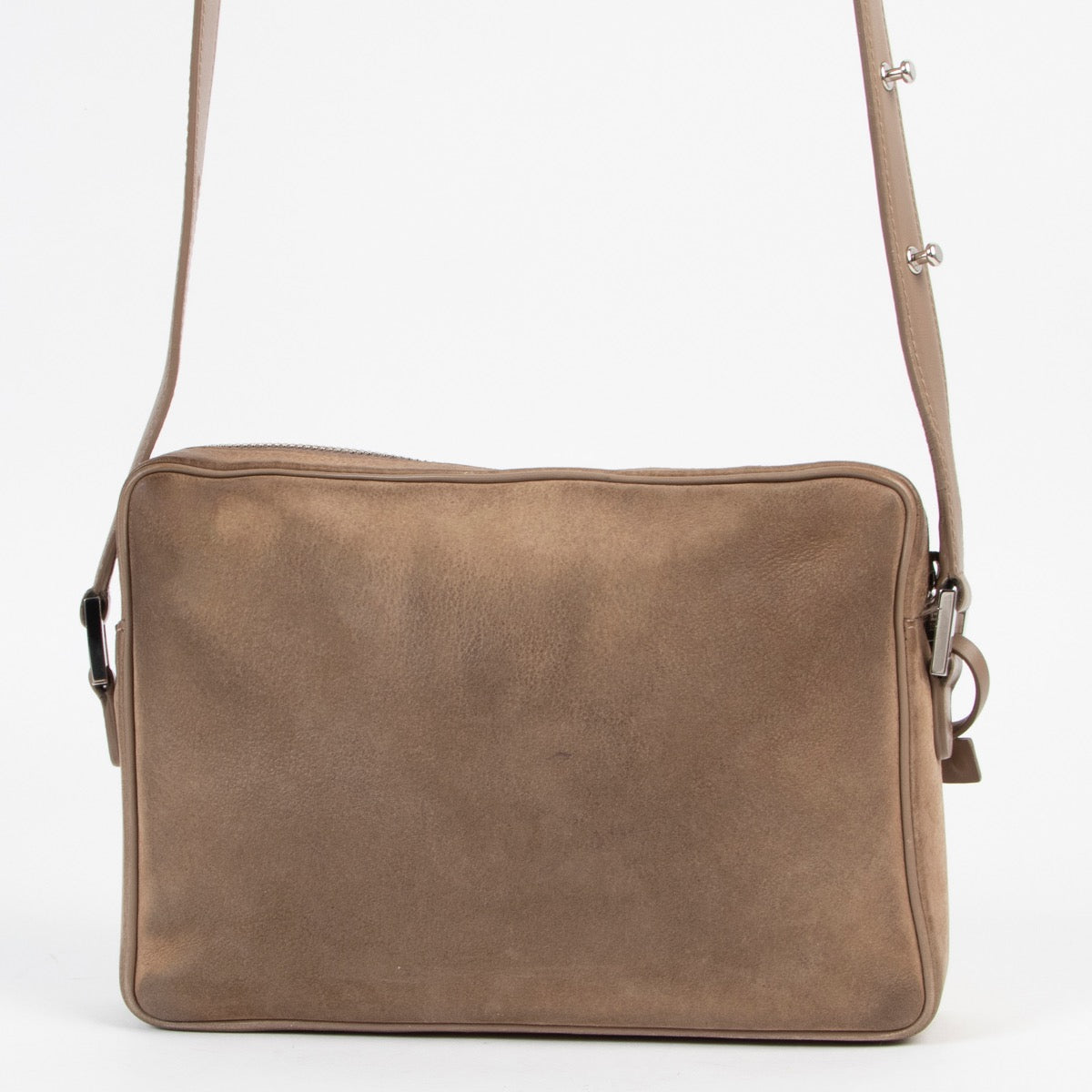 Delvaux Louise Taupe Nubuck Crossbody Bag