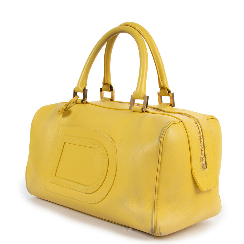 Delvaux Mimosa Yellow Louise Boston Handbag