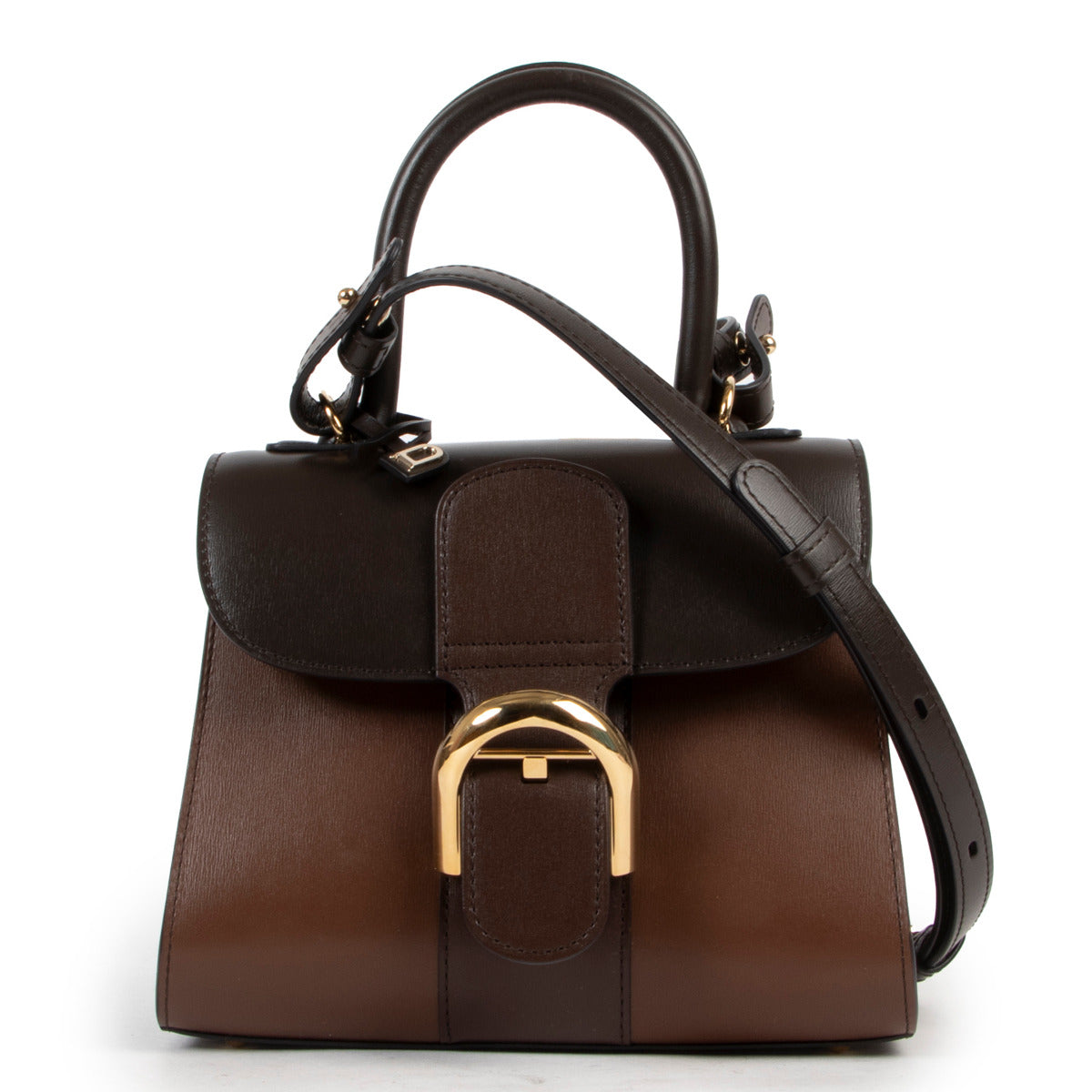 Delvaux Brillant Boxcalf Brown Ombre Mini + Strap for the best price