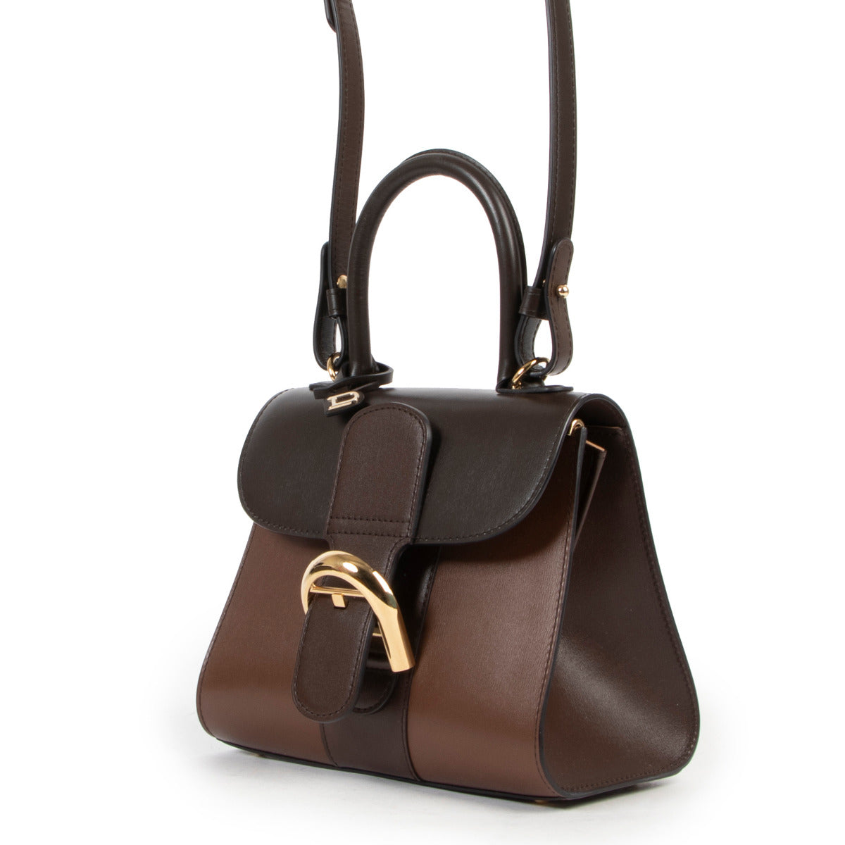 Delvaux Brillant Boxcalf Brown Ombre Mini + Strap
