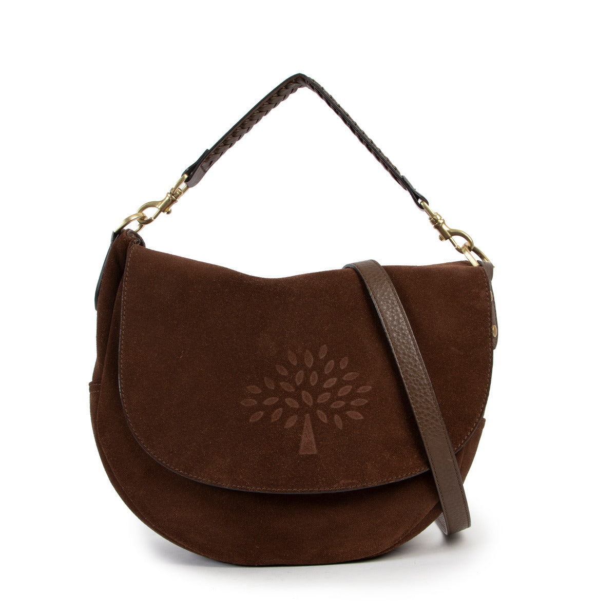 Mulberry Brown Suede Effie Satchel Shoulder Bag for the best price at Labellov