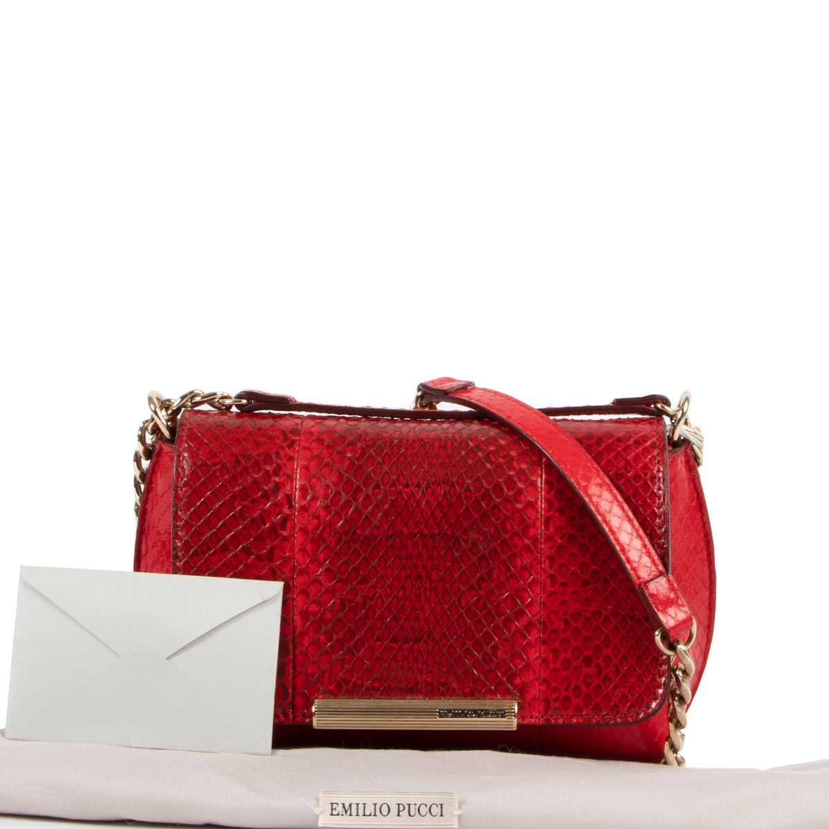 shop safe online Emilio Pucci Red Python Crossbody Bag