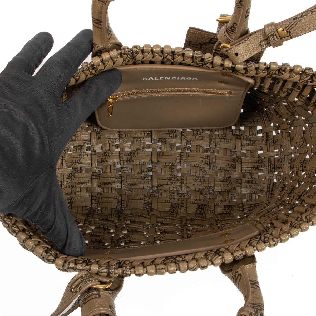 Balenciaga Taupe Bistro XS Panier Poignée Supérieure
