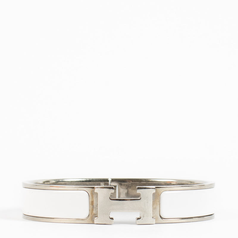 Hermès White Clic H Bracelet