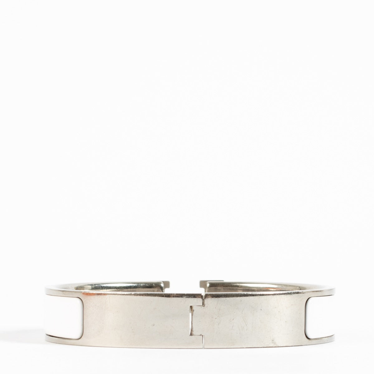Hermès White Clic H Bracelet - Size M