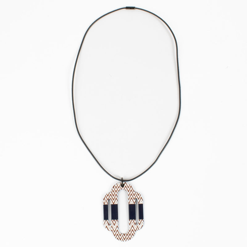 Hermès Lacquered Horn Attelage Pendant Necklace