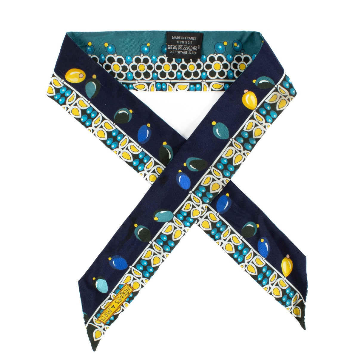 shop 100% authentic second hand Hermès Blue Silk Twilly Scarf on Labellov.com