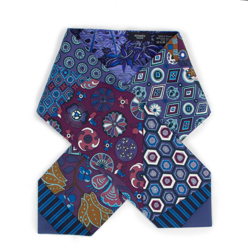Hermès Blauwe Zijden Muffler Sjaal