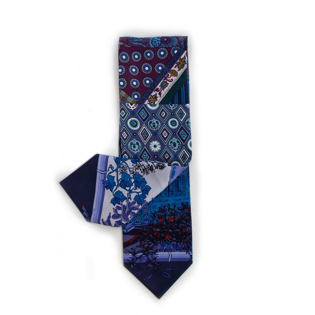 Hermès Blue Silk Muffler Scarf