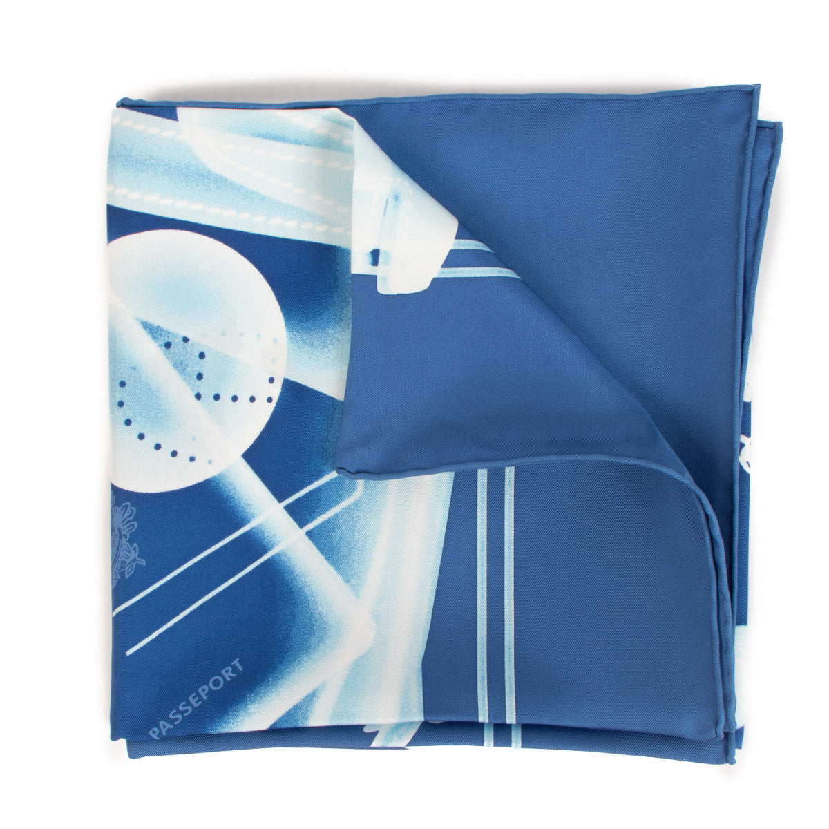 Hermès Blue Silk Please Check In Scarf