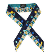 shop 100% authentic second hand Hermès Blue Silk Twilly Scarf on Labellov.com