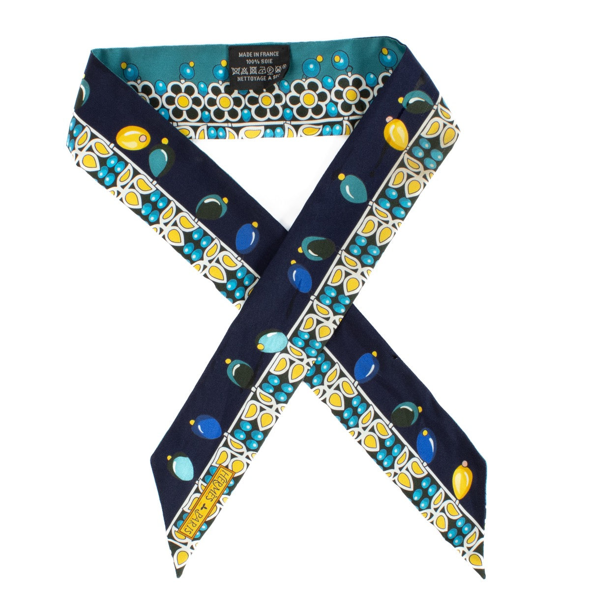 shop 100% authentic second hand Hermès Blue Silk Twilly Scarf on Labellov.com