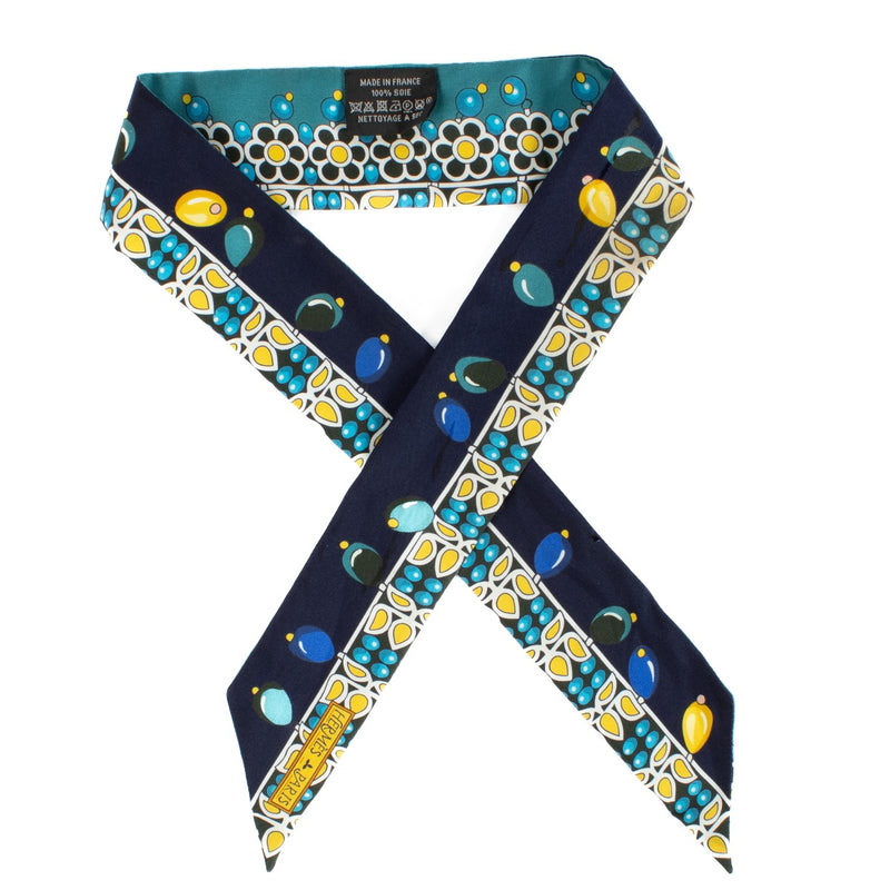 shop 100% authentic second hand Hermès Blue Silk Twilly Scarf on Labellov.com