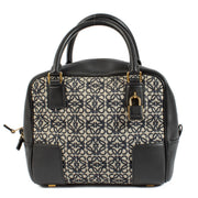 Buy authentic second hand Loewe Black Canvas & Leather Anagram Amazona 19 Top Handle Bag at Labellov.com