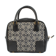 Buy authentic second hand Loewe Black Canvas & Leather Anagram Amazona 19 Top Handle Bag at Labellov.com