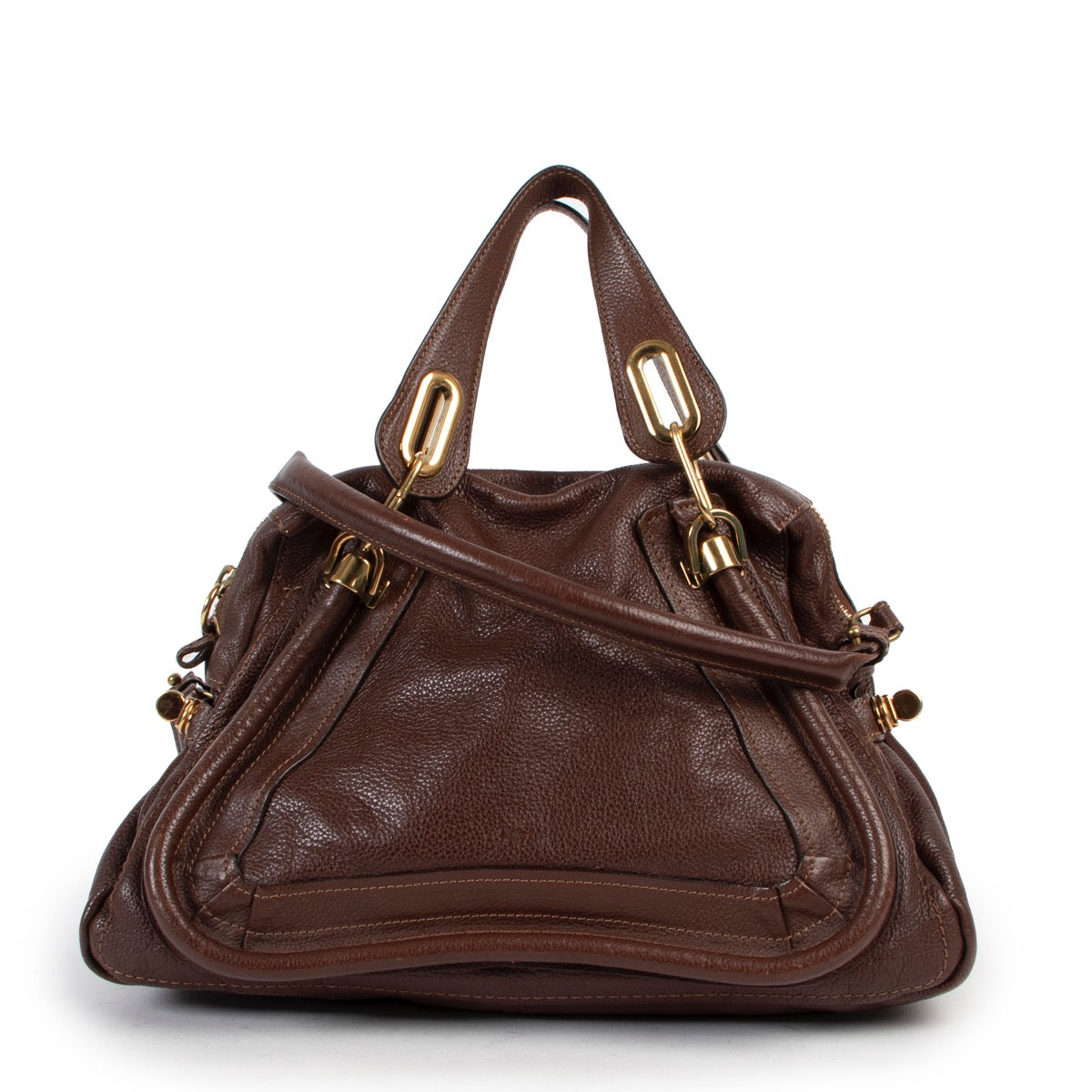 Shop safe online 100% authentic second hand Chloé Burgundy Paraty Shoulder Bag in very good condition at the right price at Labellov in Antwerp.