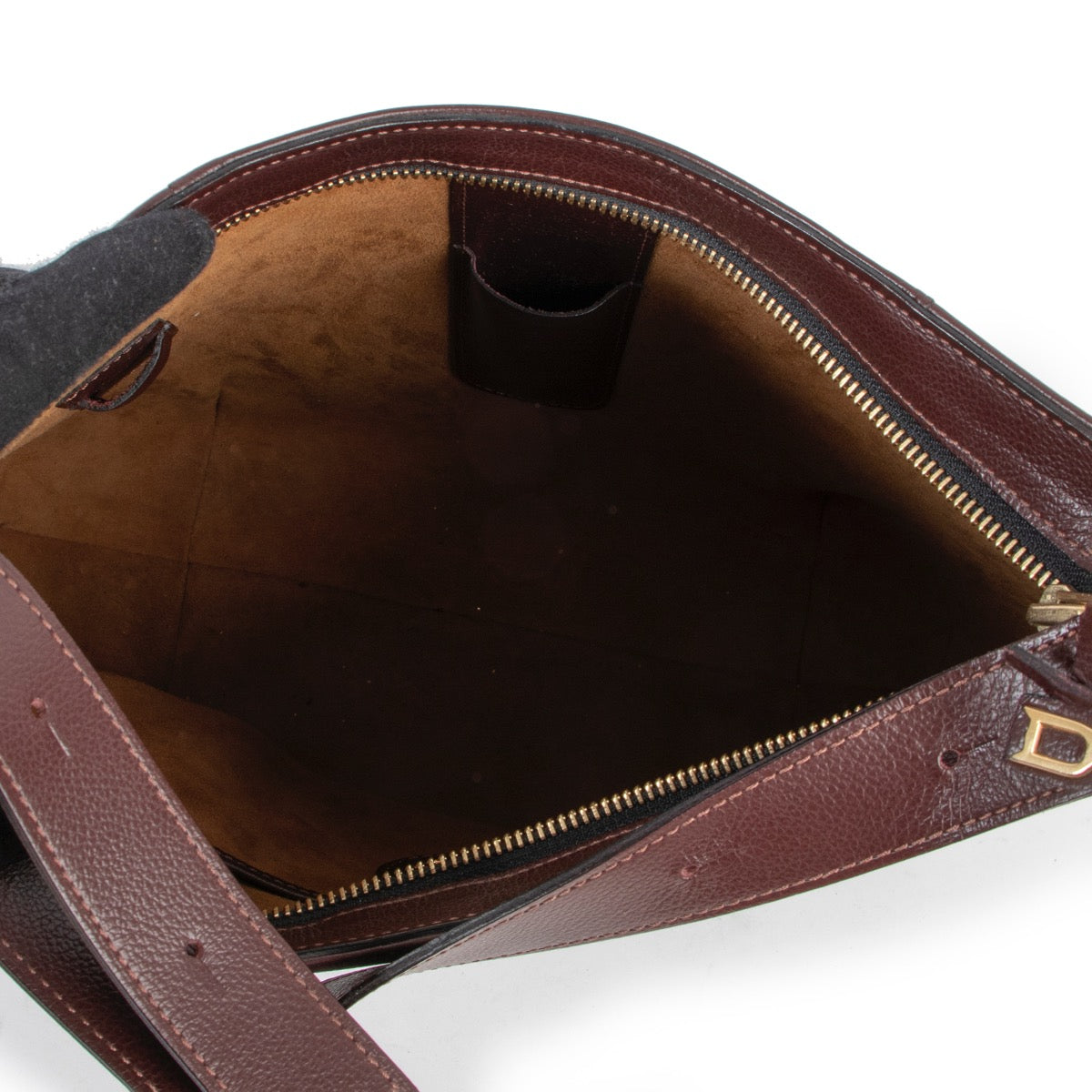 Shop safe online 100% authentic second hand Delvaux Chestnut Brown Jumping Leather Souhait Shoulder Bag in very good condition at Labellov in Antwerp.
