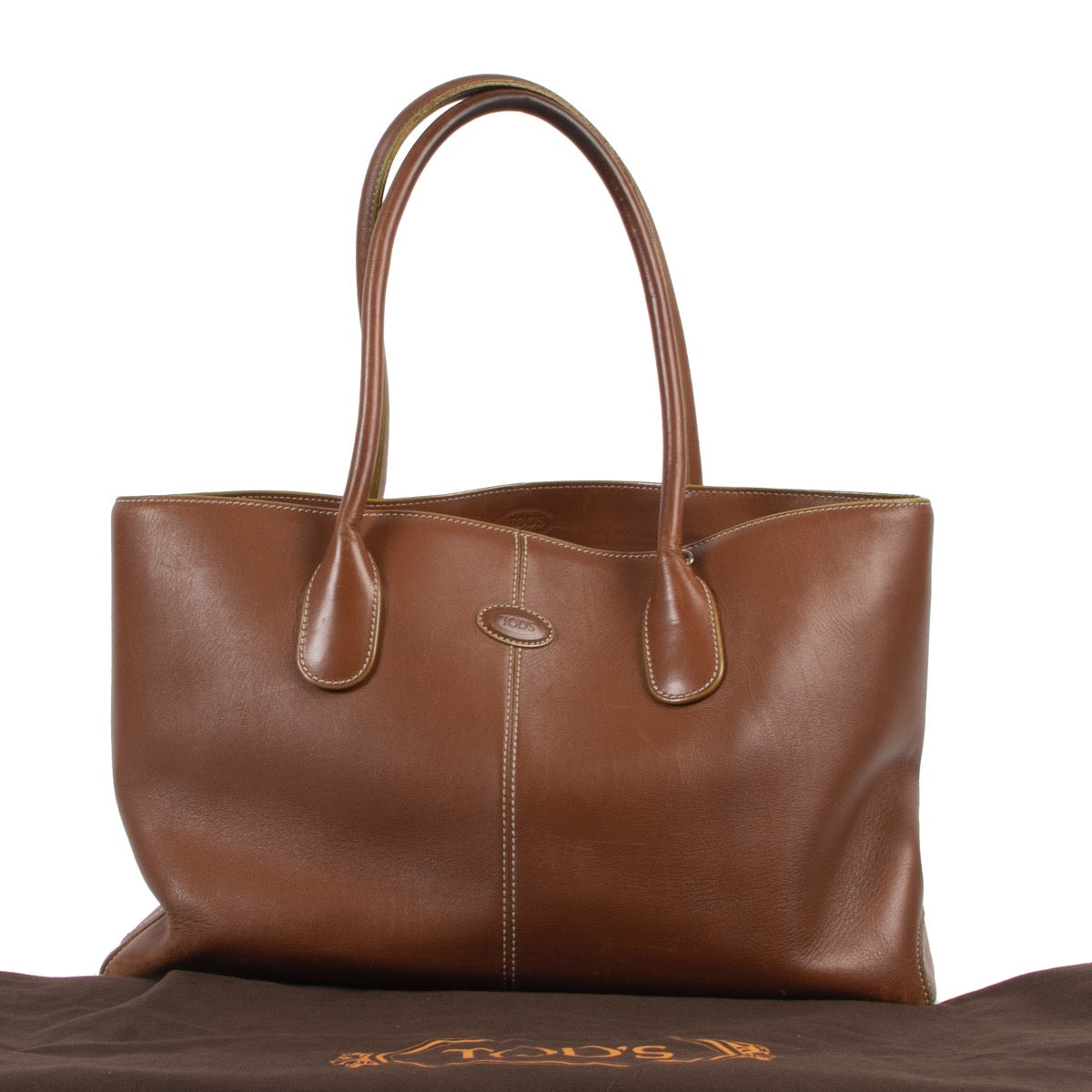 Shop safe online 100% authentic second hand Tods Brown Leather D-Bag in good preloved condition at Labellov in Antwerp.