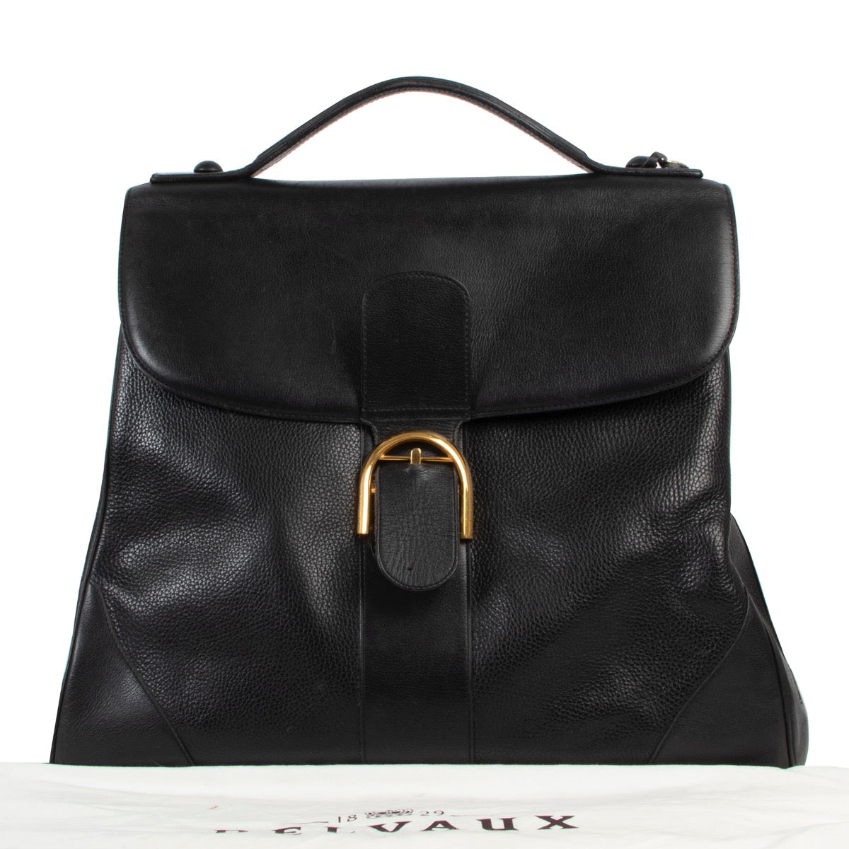 Shop safe online 100% authentic second hand Delvaux Black XXL Brillant Top handle in very good condition at Labellov in Antwerp.
