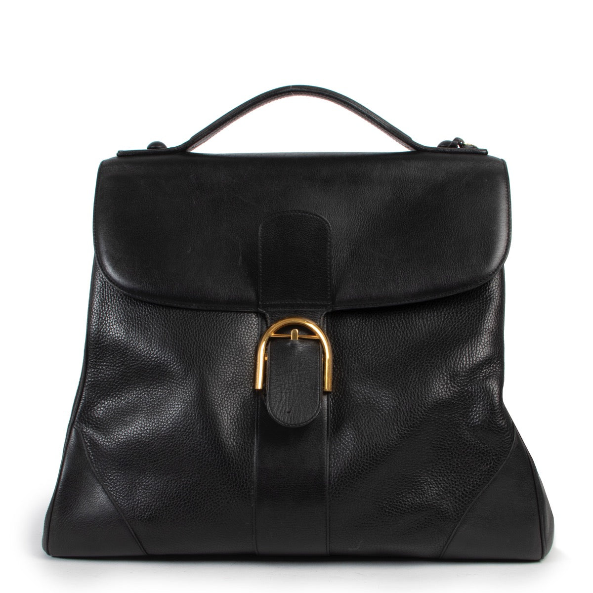 Shop safe online 100% authentic second hand Delvaux Black XXL Brillant Top handle in very good condition at Labellov in Antwerp.