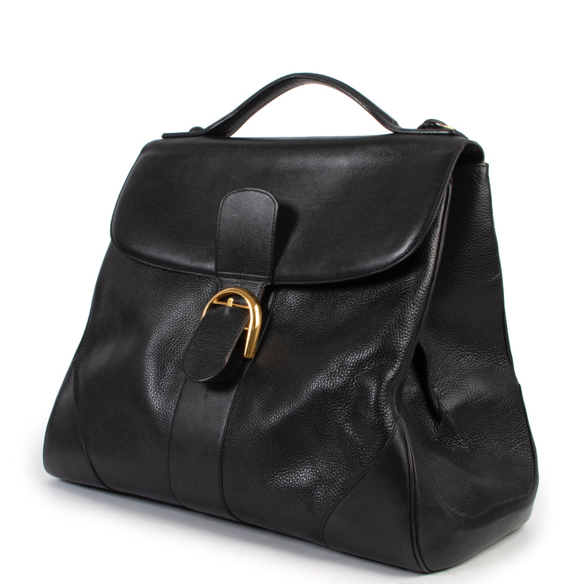 Shop safe online 100% authentic second hand Delvaux Black XXL Brillant Top handle in very good condition at Labellov in Antwerp.