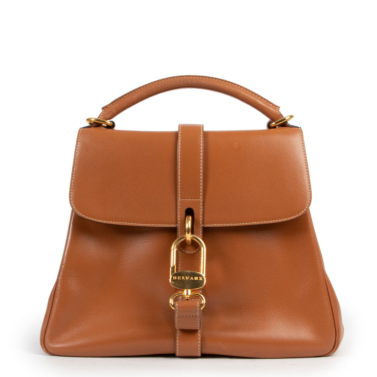 Delvaux Cognac Gin Fizz Shoulder Bag
