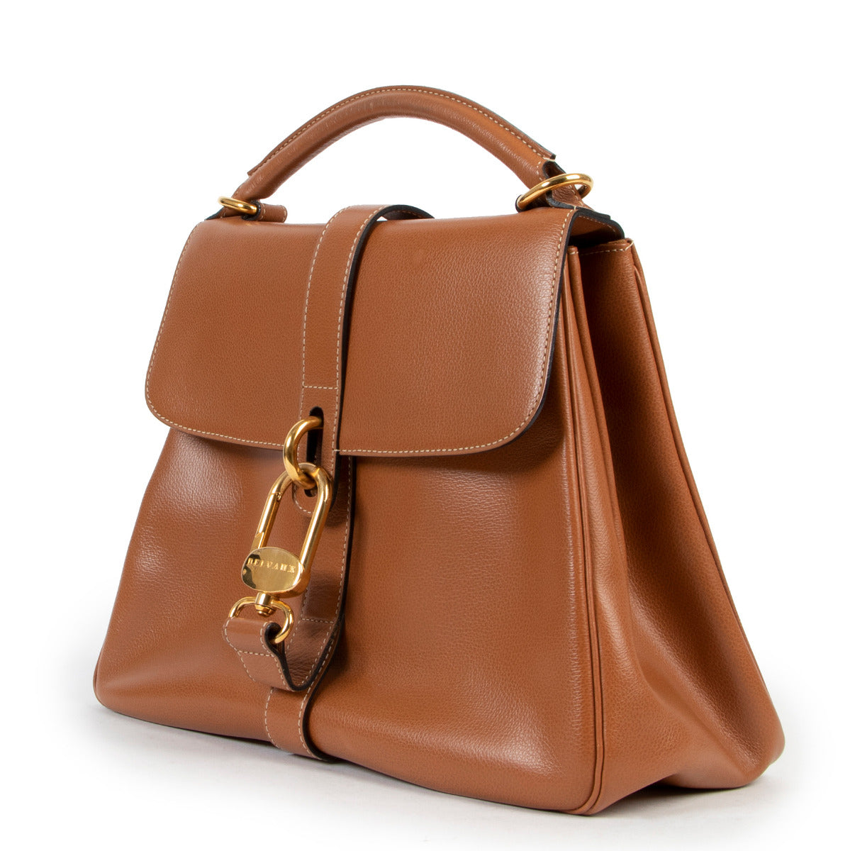 Delvaux Cognac Gin Fizz Shoulder Bag