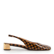 Shop safe online at Labellov in Antwerp these 100% authentic Louis Vuitton Damier Patent Leather Heels - Size 39