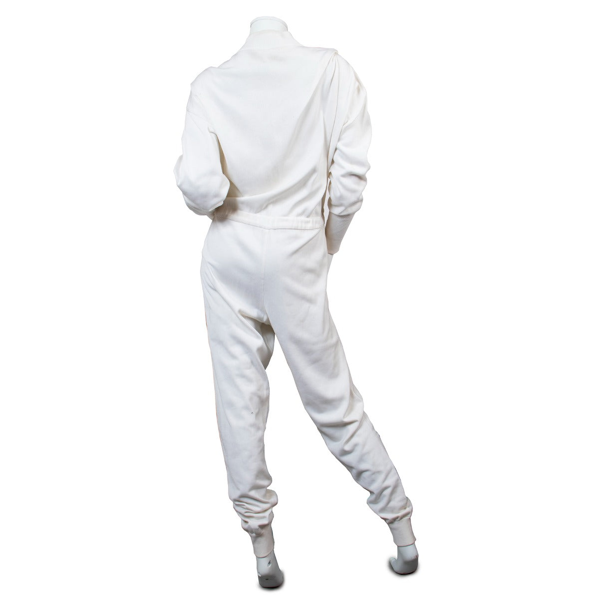 Buy an authentic second hand Chanel Iconic White Knit Logo Jumpsuit Ca. 1991 Size 42 in good condition at Labellov
