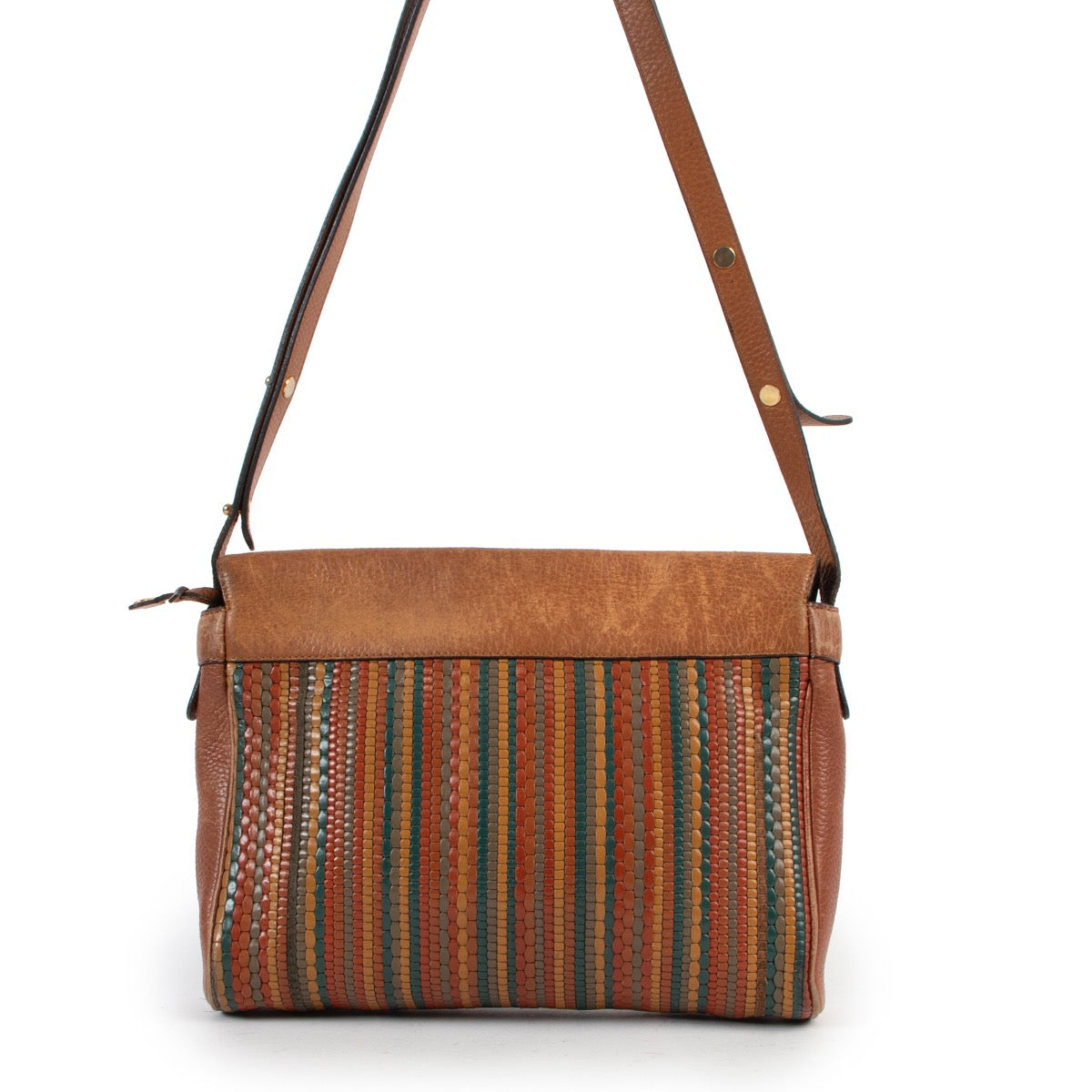 Shop safe online at Labellov in Antwerp this 100% authentic second hand Delvaux Multicolor Toile De Cuir Crossbody