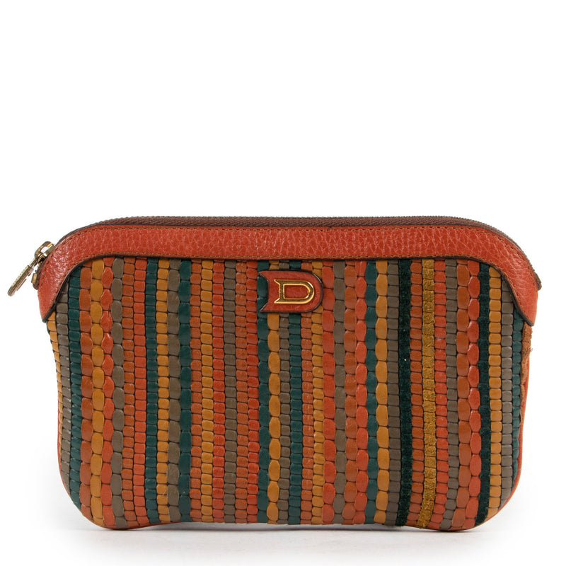 Delvaux Orange Toile de Cuir Pouch
