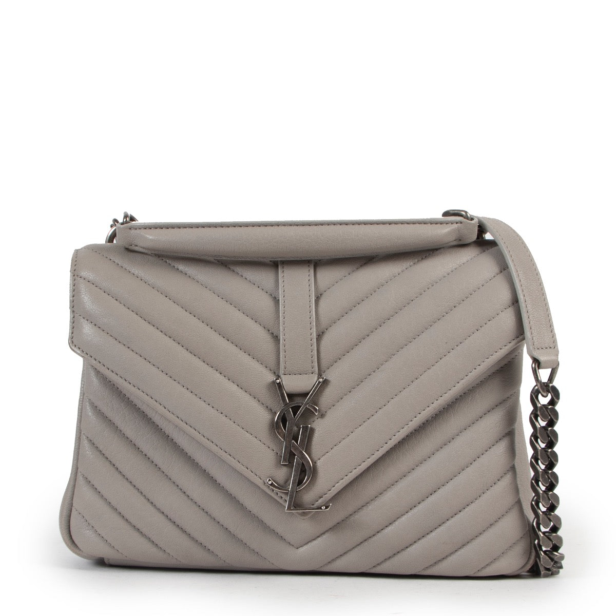 acheter en ligne seconde main Saint Laurent Grey Medium College Chain Bag