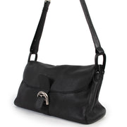 Shop safe online at Labellov in Antwerp this 100% authentic Delvaux Black Taurillon Crispé Leather Brillant Besace Shoulder Bag