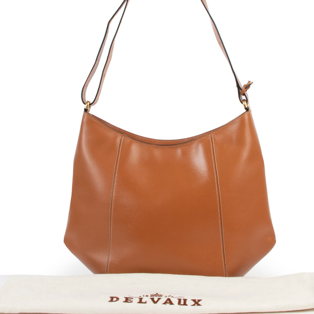 Shop safe online 100% authentic second hand Delvaux Cognac Souhait Shoulder Bag in very good condition.