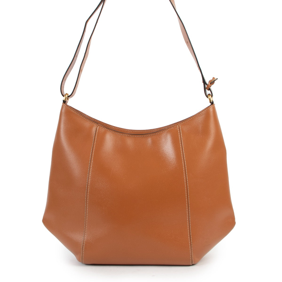Shop safe online 100% authentic second hand Delvaux Cognac Souhait Shoulder Bag in very good condition.