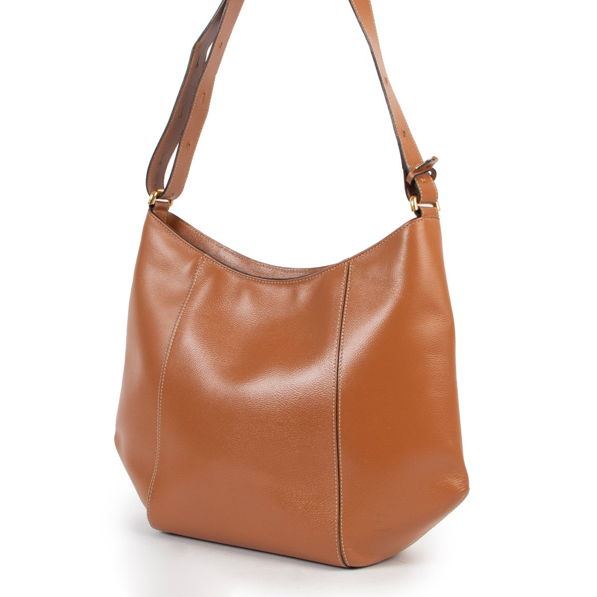Shop safe online 100% authentic second hand Delvaux Cognac Souhait Shoulder Bag in very good condition.