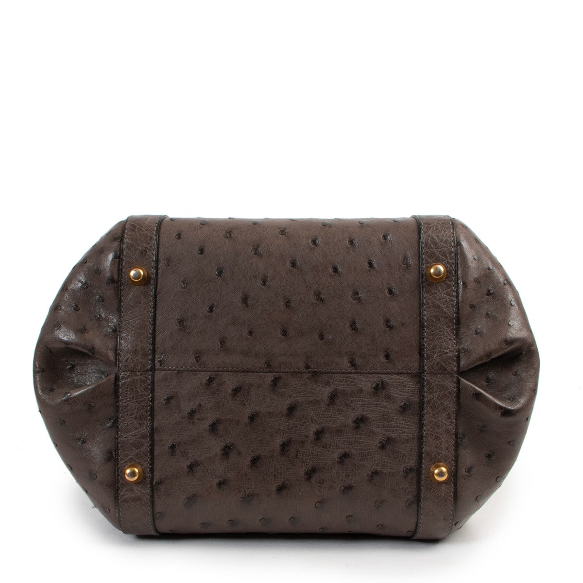 Delvaux Taupe Punch Ostrich Shoulder Bag now available at Labellov online or in the showroom.