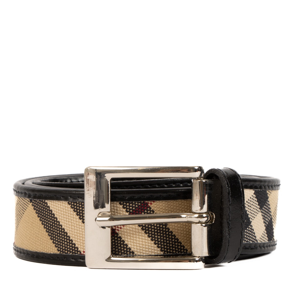 Ceinture Burberry en cuir à motif Check