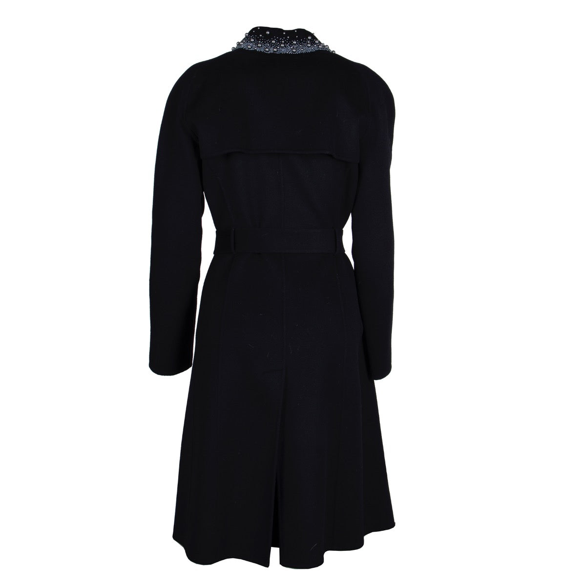 Shop safe online at Labellov in Antwerp this 100% authentic second hand Céline Blue Wool Pearl Coat - Size 40