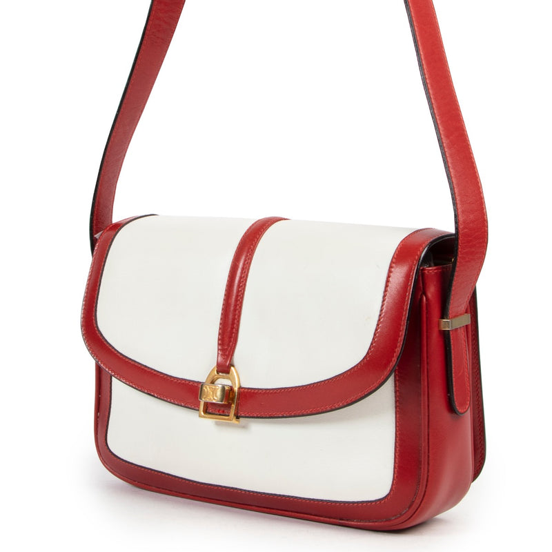 shop online your secondhand vintage Céline White & Red Crossbody Box Bag