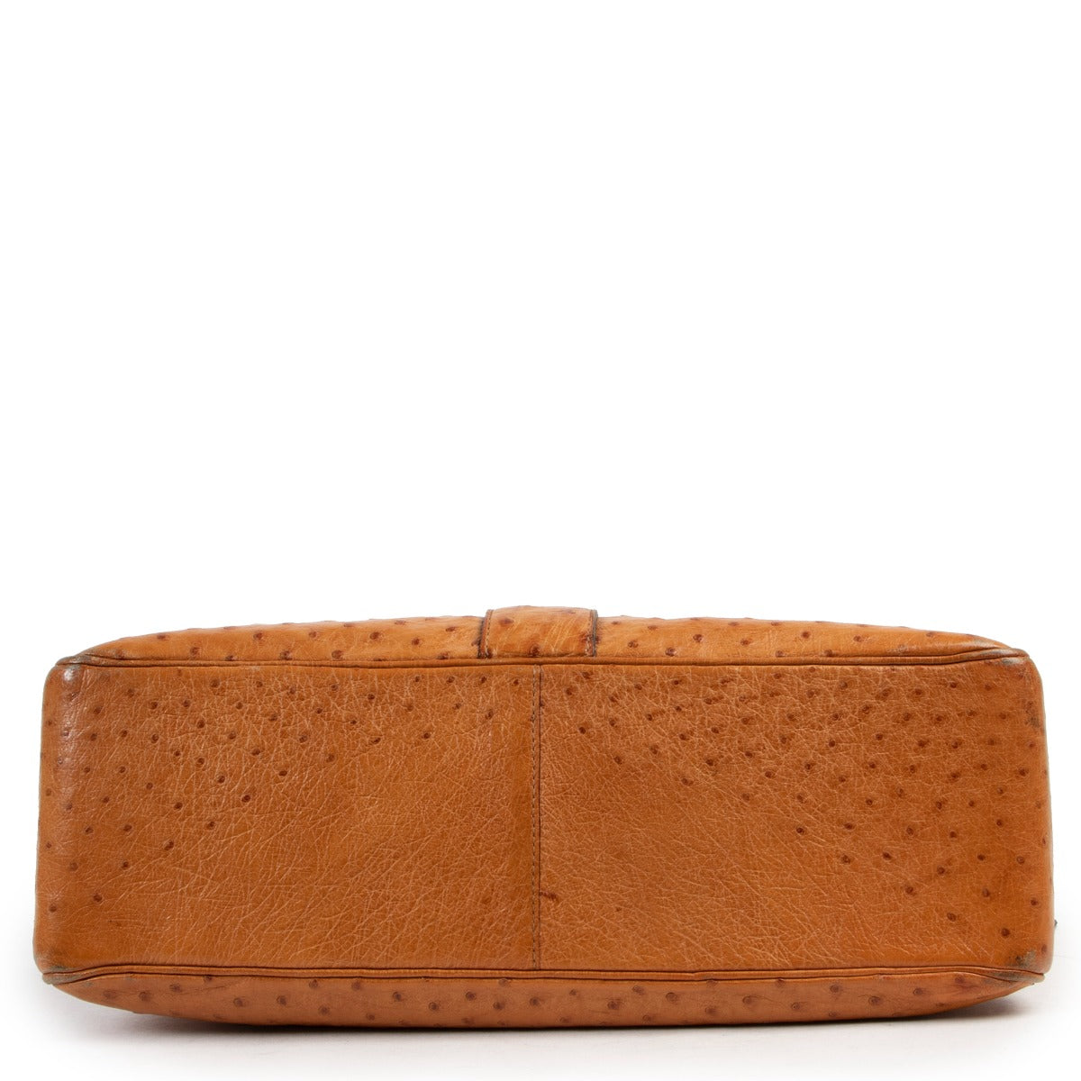 Delvaux Cognac Ostrich Givry Shoulder Bag