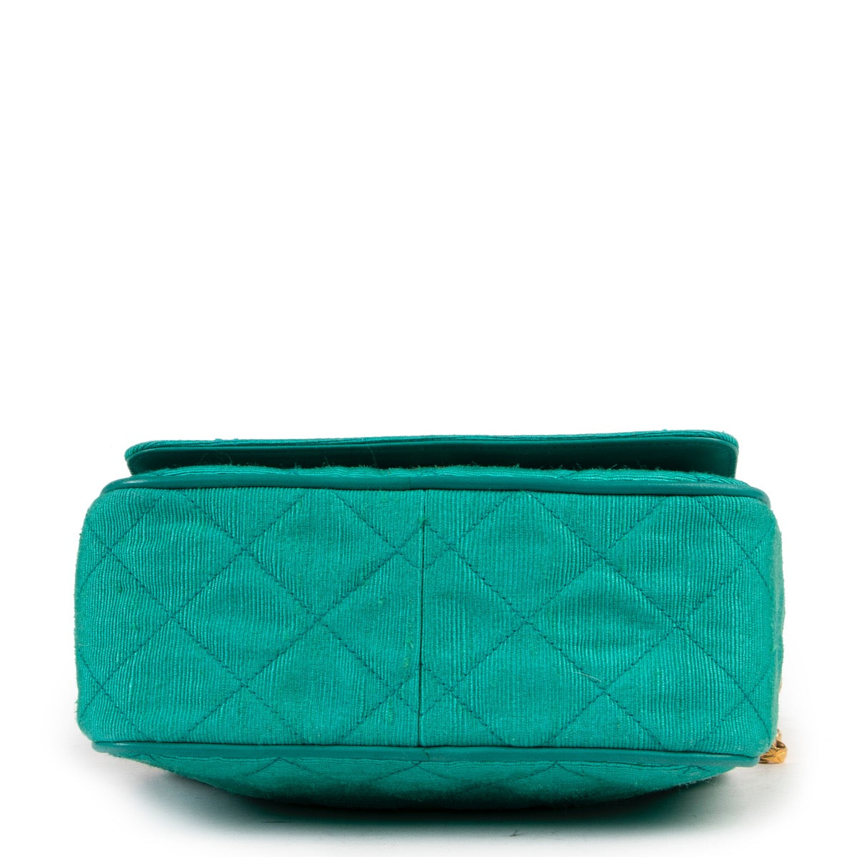 Chanel bandoulière vintage verte à pampilles