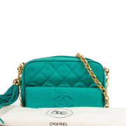 shop safe online sChanel Green Vintage Tassel Crossbody