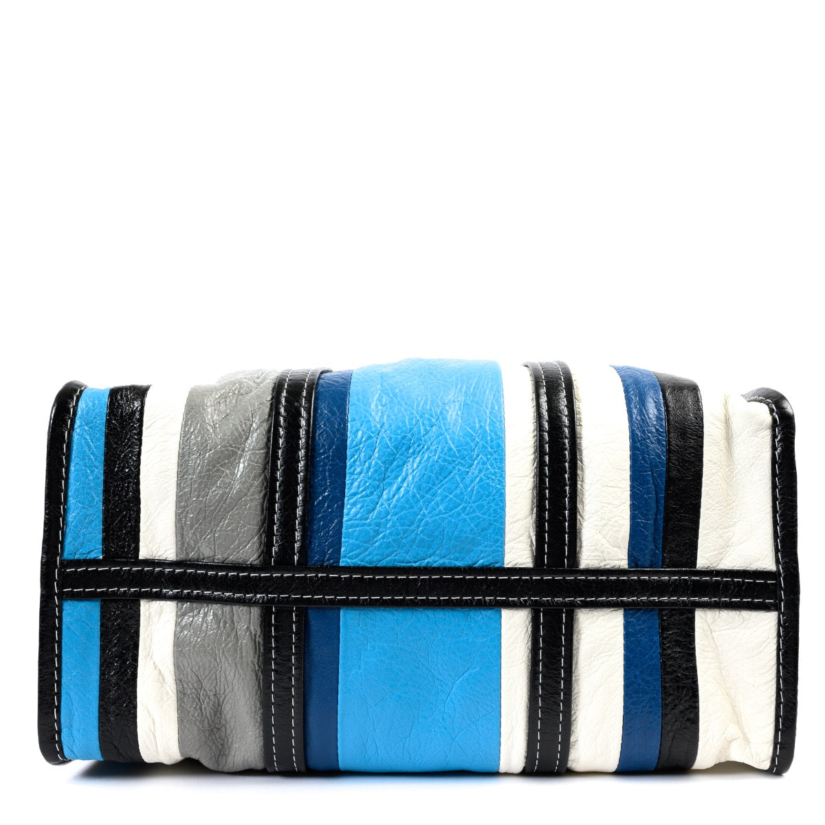 Shop safe online at Labellov in Antwerp this 100% authentic second hand Balenciaga Blue Stripe Bazar Tote Bag